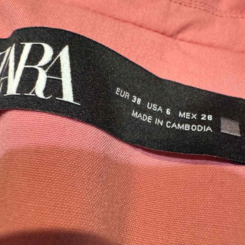Zara Basic Pink Button Up Blazer Usa 6 Preppy Off… - image 2